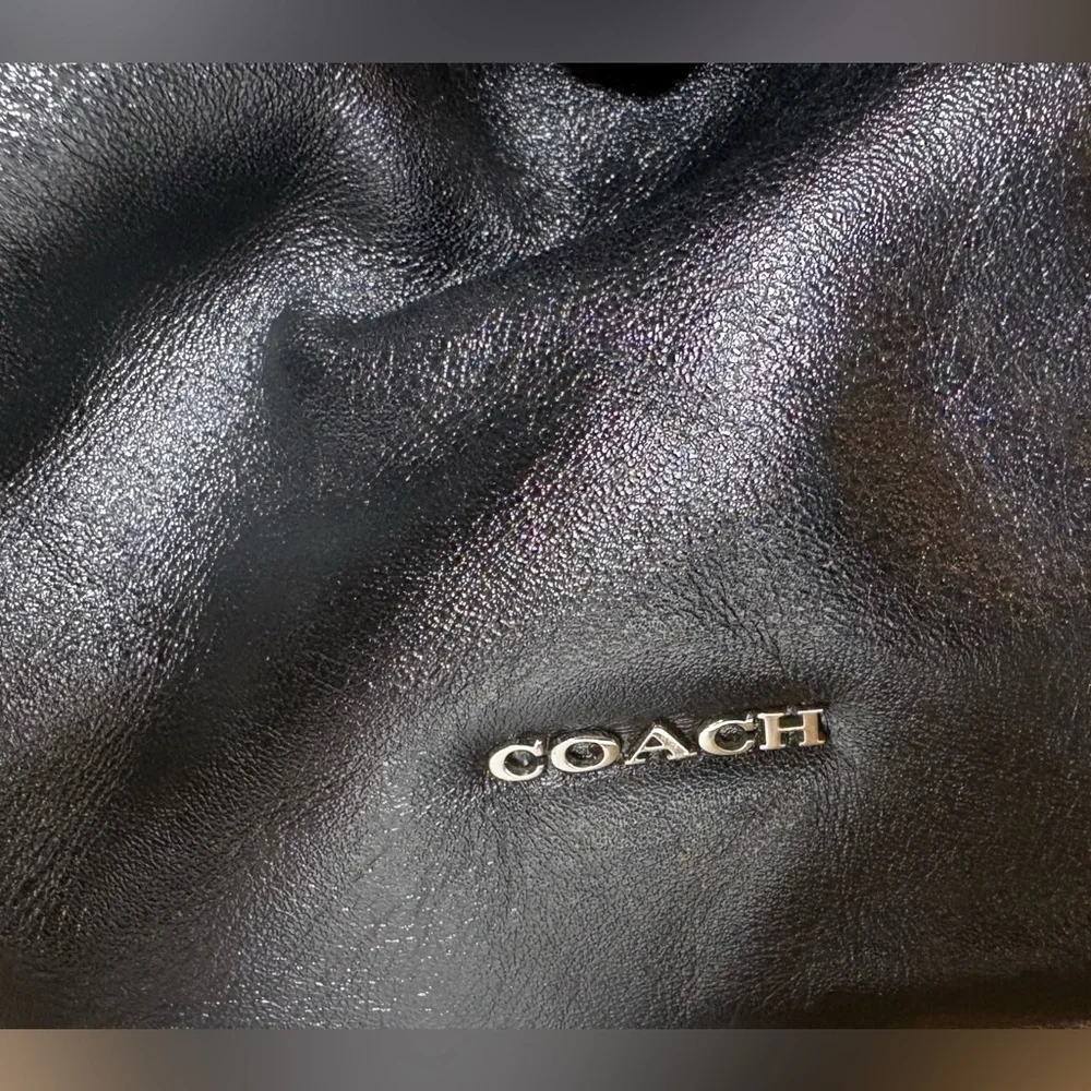 SOLDCoach Madison Phoebe Shoulder Bag Black Ocelot Leopard Print Chenille Leathe - Picture 6 of 13
